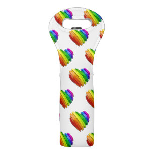 SlipperyJoe's pride heart shape multiple horizonta Wine Bag