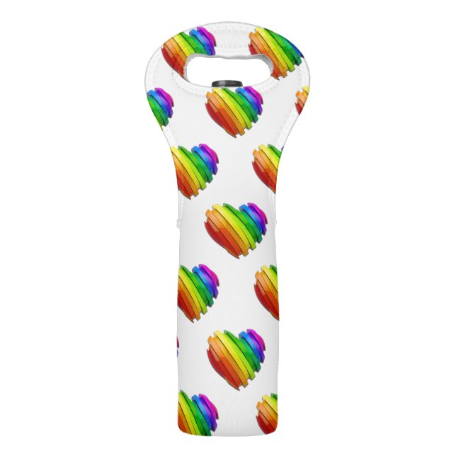 SlipperyJoe's pride heart shape multiple horizonta Wine Bag (Front)