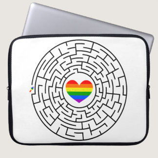 SlipperyJoe's pride maze heart arrow puzzle labyri Laptop Sleeve