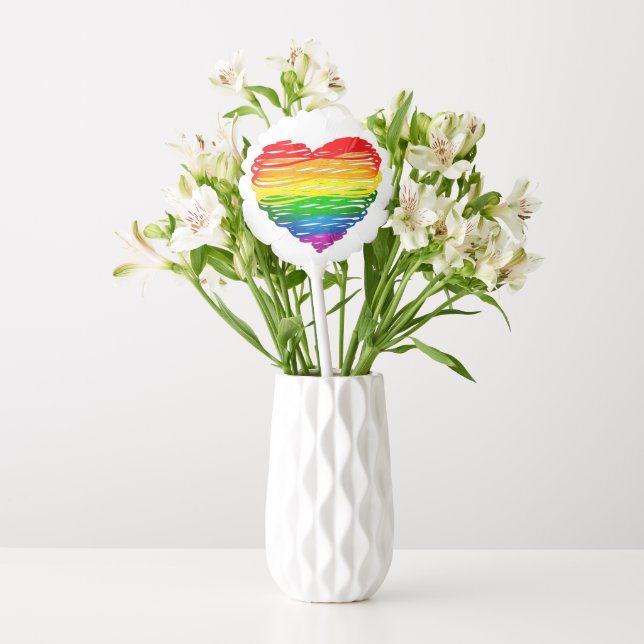 SlipperyJoe's pride scribbled heart shape drawing  Balloon (Vase)