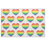 SlipperyJoe&#39;s pride scribbled heart shape drawing  Fabric