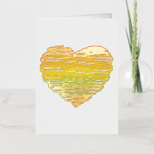 SlipperyJoe's pride scribbled heart shape drawing Foil Greeting Card