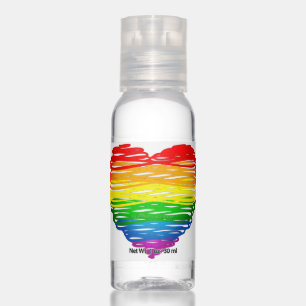 SlipperyJoe's pride scribbled heart shape drawing  Hand Sanitizer