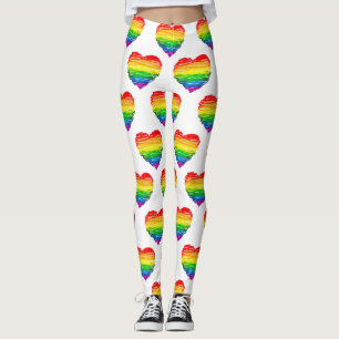 SlipperyJoe's pride scribbled heart shape drawing Leggings