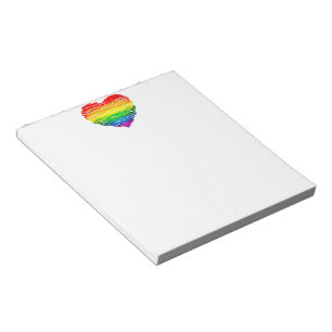 SlipperyJoe's pride scribbled heart shape drawing  Notepad