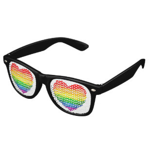 SlipperyJoe's pride scribbled heart shape drawing Retro Sunglasses