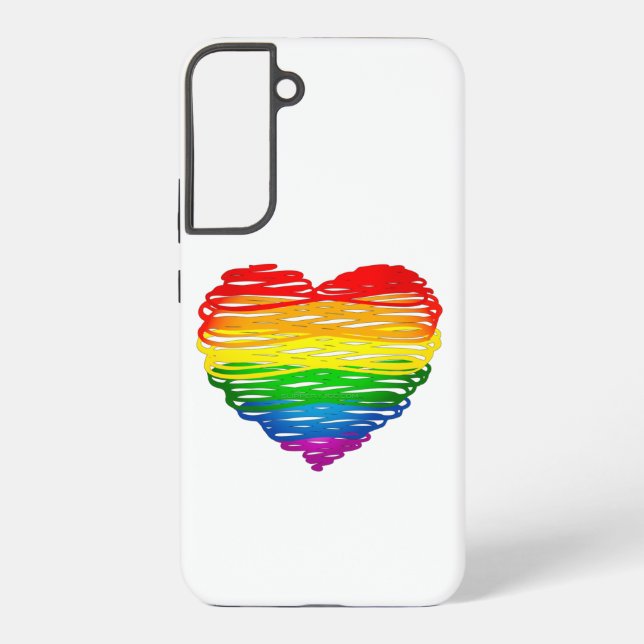 SlipperyJoe's pride scribbled heart shape drawing  Samsung Galaxy Case (Back)