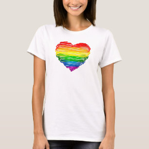 SlipperyJoe's pride scribbled heart shape drawing T-Shirt