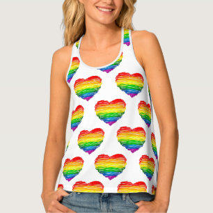 SlipperyJoe's pride scribbled heart shape drawing Tank Top