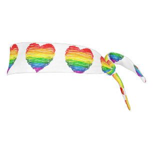 SlipperyJoe's pride scribbled heart shape drawing Tie Headband