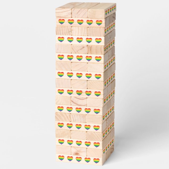 SlipperyJoe's pride scribbled heart shape drawing  Topple Tower (Assembled)