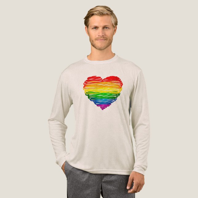 SlipperyJoe's pride scribbled heart shape drawing  Tri-Blend Shirt (Full Front)