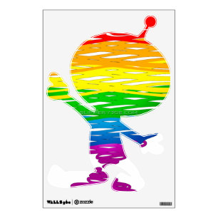 SlipperyJoe's pride scribbled heart shape drawing Wall Decal