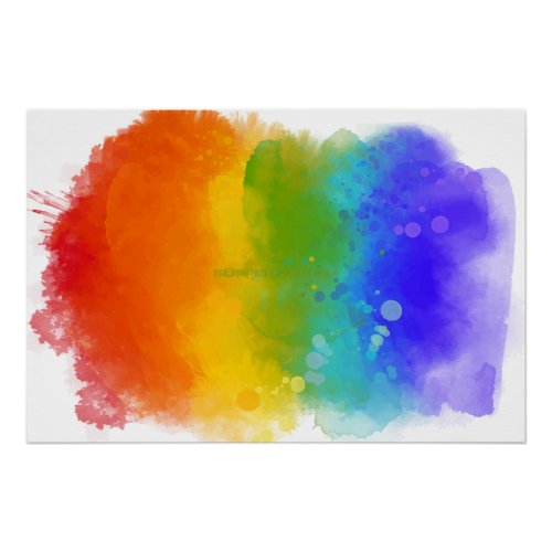 SlipperyJoes pride splatter colors rainbow celebr Poster