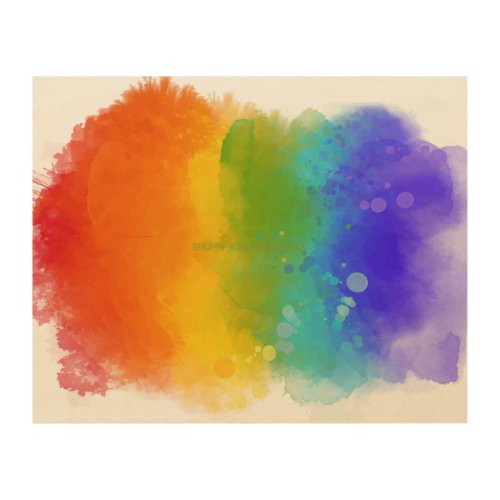 SlipperyJoes pride splatter colors rainbow celebr Wood Wall Art