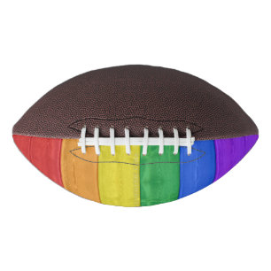 SlipperyJoe's pride wooden flag horizontal rainbow Football