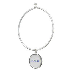 SlipperyJoe's pride word metallic letters radiates Bangle Bracelet