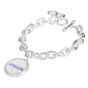 SlipperyJoe's pride word metallic letters radiates Bracelet
