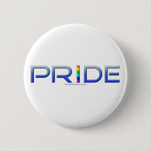 SlipperyJoe's pride word metallic letters radiates Button