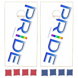SlipperyJoe's pride word metallic letters radiates Cornhole Set