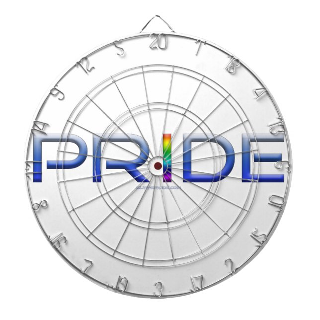 SlipperyJoe's pride word metallic letters radiates Dart Board (Front)