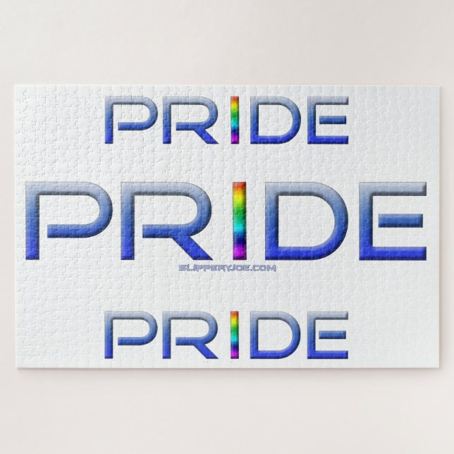 SlipperyJoe's pride word metallic letters radiates Jigsaw Puzzle (Horizontal)