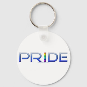 SlipperyJoe's pride word metallic letters radiates Keychain