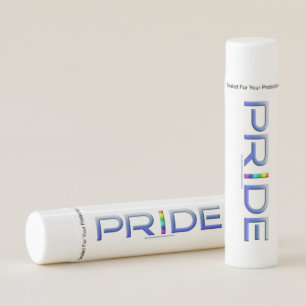 SlipperyJoe's pride word metallic letters radiates Lip Balm