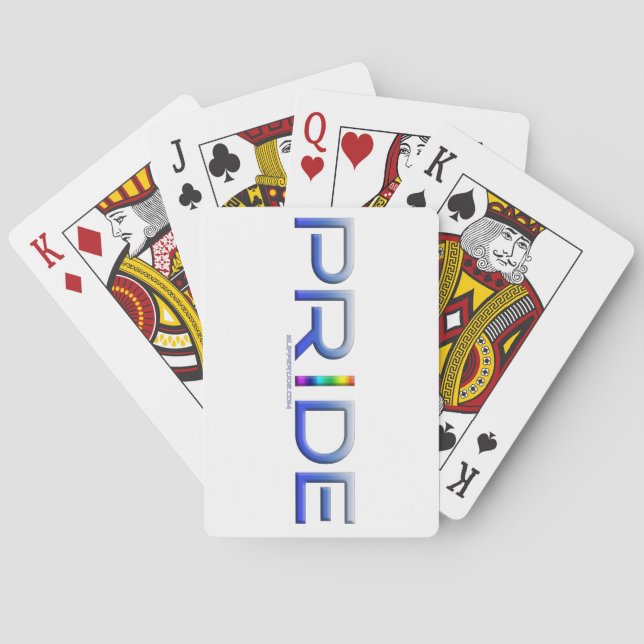 SlipperyJoe's pride word metallic letters radiates Poker Cards (Back)