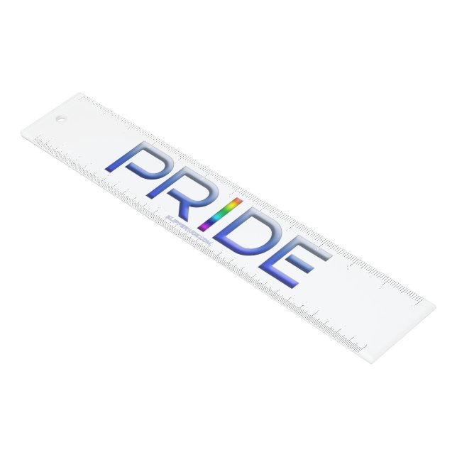 SlipperyJoe's pride word metallic letters radiates Ruler (Angled)