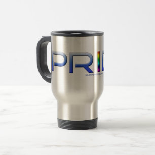 SlipperyJoe's pride word metallic letters radiates Travel Mug
