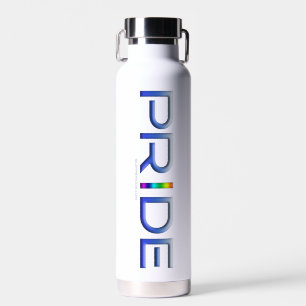 SlipperyJoe's pride word metallic letters radiates Water Bottle