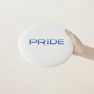 SlipperyJoe's pride word metallic letters radiates Wham-O Frisbee