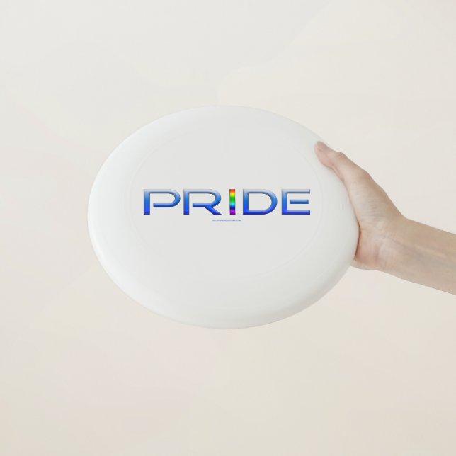 SlipperyJoe's pride word metallic letters radiates Wham-O Frisbee (In Hand)