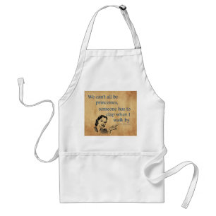 SlipperyJoe's Princess clap walking funny 50s vint Adult Apron