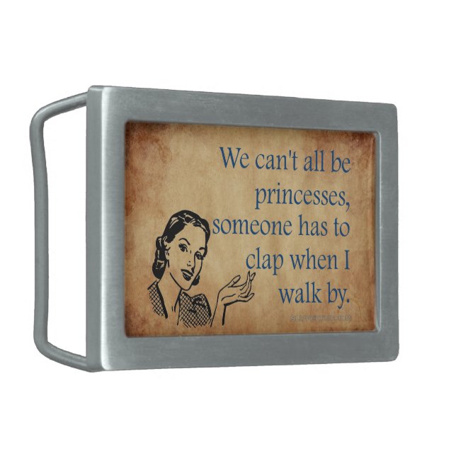 SlipperyJoe's Princess clap walking funny 50s vint Belt Buckle (Front Left)