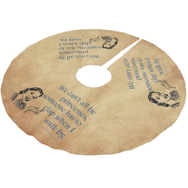 SlipperyJoe's Princess clap walking funny 50s vint Brushed Polyester Tree Skirt (Angled)