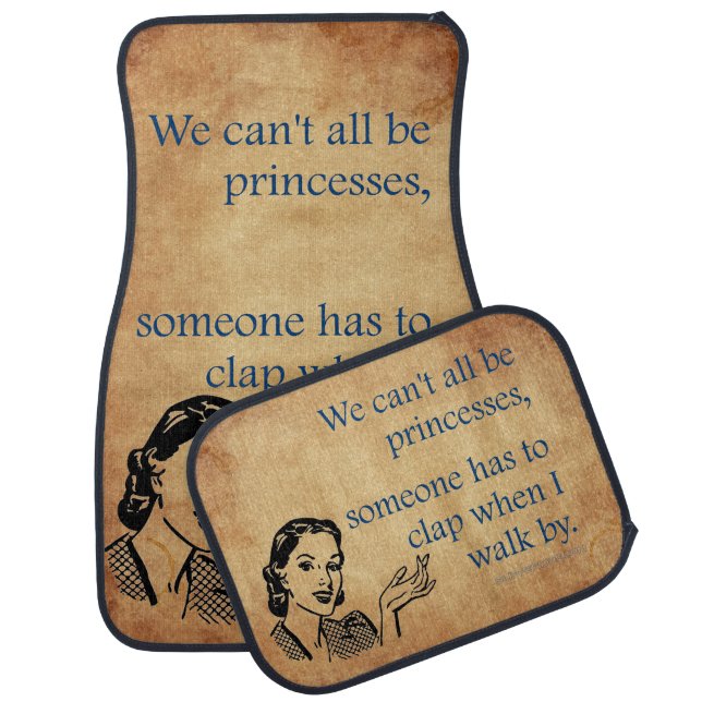 SlipperyJoe's Princess clap walking funny 50s vint Car Floor Mat (Set)