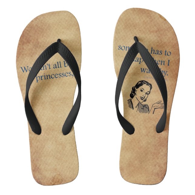 SlipperyJoe's Princess clap walking funny 50s vint Flip Flops (Footbed)