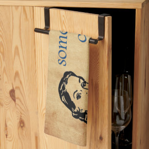 SlipperyJoe's Princess clap walking funny 50s vint Kitchen Towel