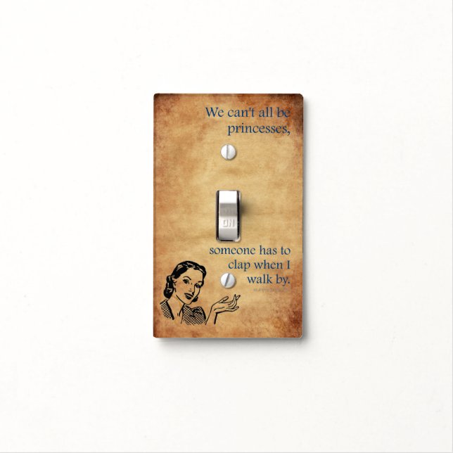 SlipperyJoe's Princess clap walking funny 50s vint Light Switch Cover (In Situ)