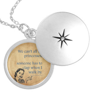 SlipperyJoe's Princess clap walking funny 50s vint Locket Necklace