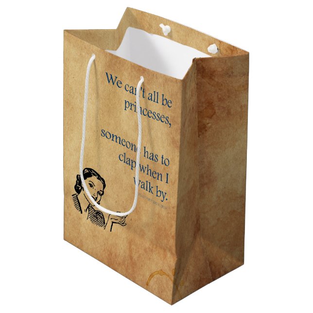 SlipperyJoe's Princess clap walking funny 50s vint Medium Gift Bag (Front Angled)