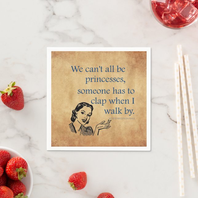 SlipperyJoe's Princess clap walking funny 50s vint Napkins (Insitu)