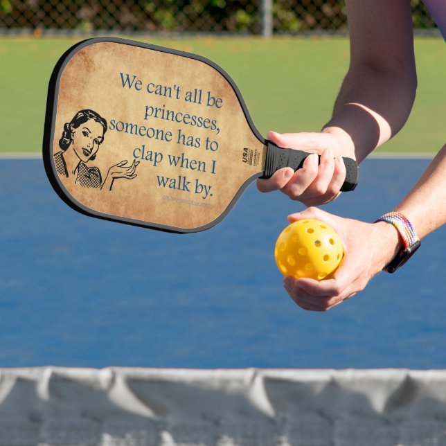 SlipperyJoe's Princess clap walking funny 50s vint Pickleball Paddle (Insitu)