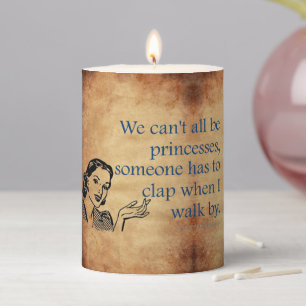 SlipperyJoe's Princess clap walking funny 50s vint Pillar Candle