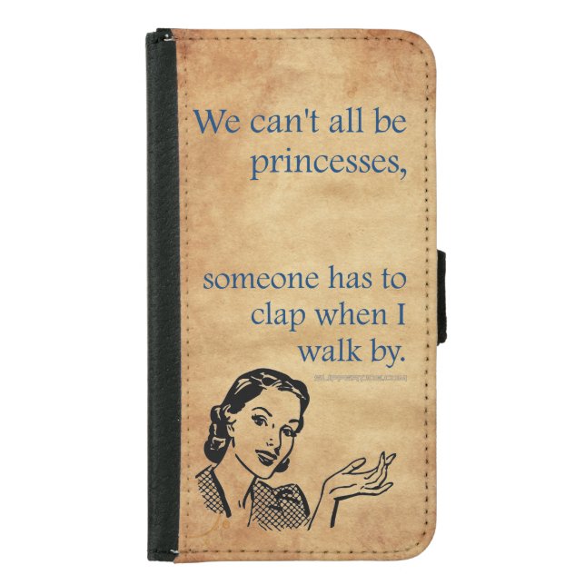 SlipperyJoe's Princess clap walking funny 50s vint Samsung Galaxy Wallet Case (Front)