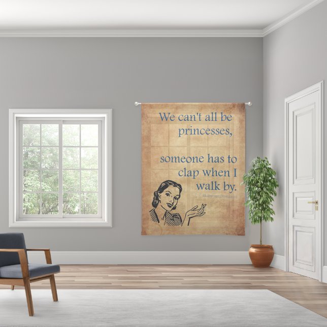 SlipperyJoe's Princess clap walking funny 50s vint Sheer Curtains (Wide)
