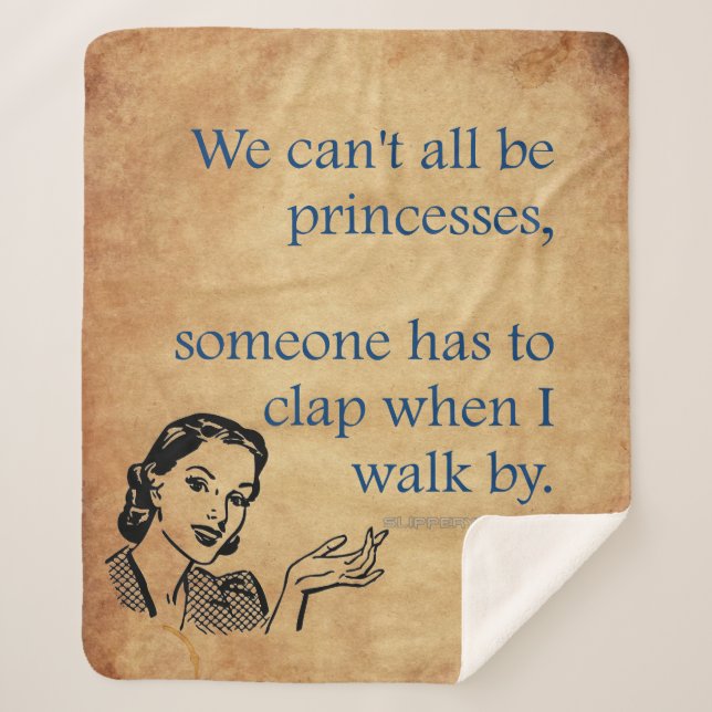 SlipperyJoe's Princess clap walking funny 50s vint Sherpa Blanket (Front)