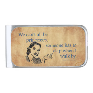 SlipperyJoe's Princess clap walking funny 50s vint Silver Finish Money Clip